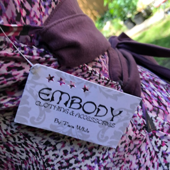 Large EMBODY Dress Upcycled Flared Boho Purple - Picture 8 of 9